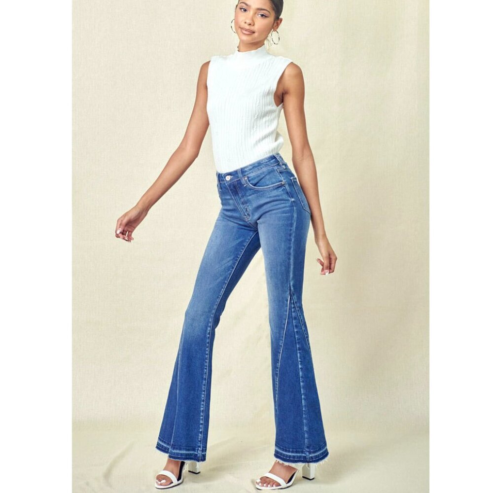 KanCan High Rise Flare Leg Jeans 9/28 - Picture 3 of 16